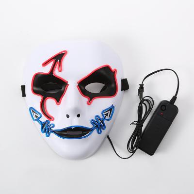 China Halloween Party Supplies Halloween Skeleton EL Wire LED Light Horroe Style Glow Mask Carnival Party Face Masks for sale