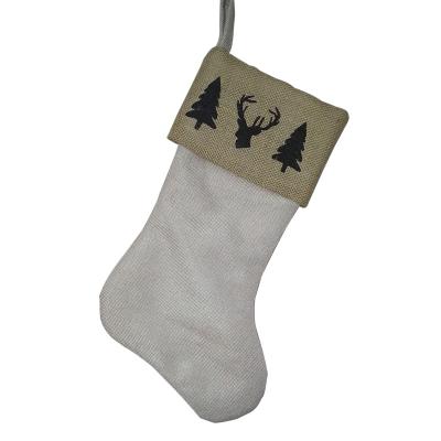 China Chirstmas Decor Makers Produce Custom Decorated Canvas Christmas Gifts Forest Christmas Stockings for sale