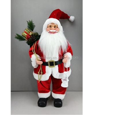 China Polyester+cotton Factory Production 24inch Standing Father Christmas Figurine Christmas Figure Decoration for sale