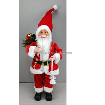 China Polyester+cotton Factory Production 20inch Standing Father Christmas Figurine Christmas Figure Decoration for sale