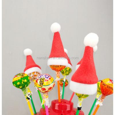 China New Wholesale Christmas Elf Hat Candy Lollipop Polyester 2021 Hot Selling Mini Christmas Party Hat for sale