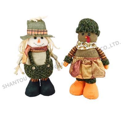 China Polyester Harvest Festival Scarecrow Stand Decoration Thanksgiving Cloth Turkey Stand Decoration for sale