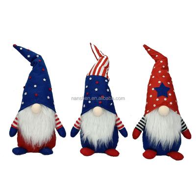 China Patriotic Gnome Polyester 4th July Independence Day Gnomes Stars-Spangled Banner Decor Red White Blue Gnomes Polyester for sale