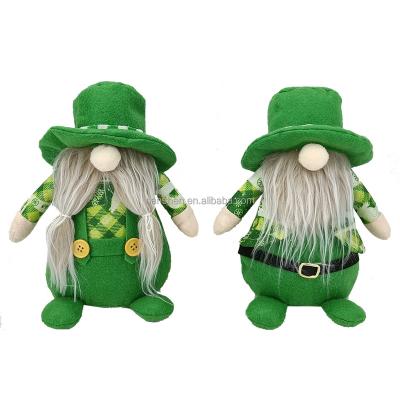 China Polyester Set Of 2 St Patrick's Day Gnome Decorations Irish Gnomes Ornaments For Saint Irish Paddy's Day Gift Shamrock for sale