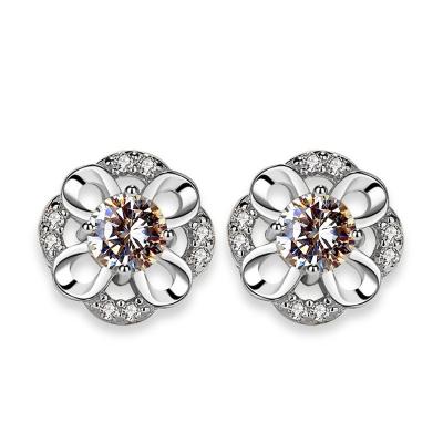 China TRENDY Fashion Stud Flower 8MM Jewelry Wholesale Zircon 3A Zircon Earring for sale