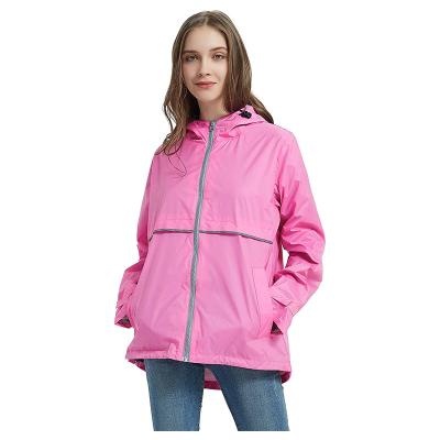 China Branded Anorak Solid Color Hooded Windproof Jackets Casual Lightweight Waterproof Logo Custom Women Rain Jacket for sale