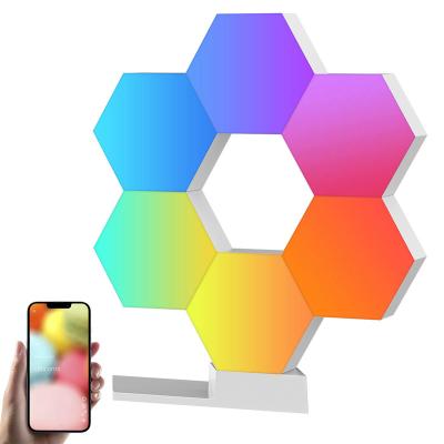 China Minimalist DIY Wall Lamp 3 Smart Lighting Home Hexagon Night Touch Modular Wall Light 6 Packs Hexagonal Remote Control Honeycomb Light for sale