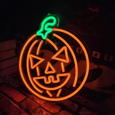 China Easy Installation Decorating Neon Sign Lead Customs Pumpkin Neon Signs In Electronic Signs For Merry Christmas for sale