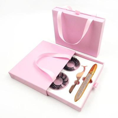 China Custom Logo Mink Eyelashes Vendor 3d Natural Long Magnetic Eyelashes with Tweezers and Eyeliner for sale