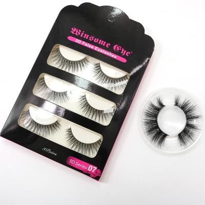 China Personal Wholesale High Quality Natural Handmade Thin 3D Mink Fur 3D Long Wrapping False Eyelashes With Box for sale