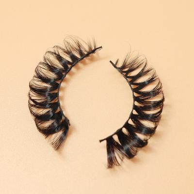 China Natural Wholesale Long False Lashes Private Label Packaging Vegan 3D 5D Synthetic Lashes Synthetic Eyelashes D Loop Handmade Silk Faux Mink Eyelashes for sale