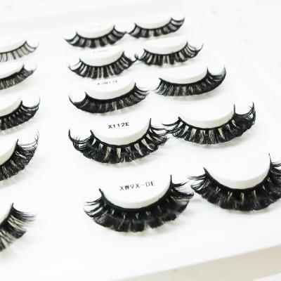 China Hot Selling Long Thin Lashes Private Label 3D Lashes Strip False Eyelashes Clear Tapered False Full Lashes Supplier for sale