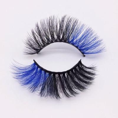 China Natural Long Beautiful Strip Lashes Fur Colored Mink Eye Lashes With Your Own Custom Packaging Box for sale