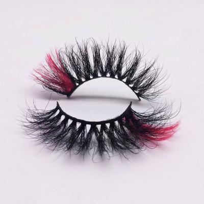 China Long Natural Makeup Soft Color Synthetic Fake Eye Lashes Natural 3d 25mm Mink Fake Colored Eyelashes for sale