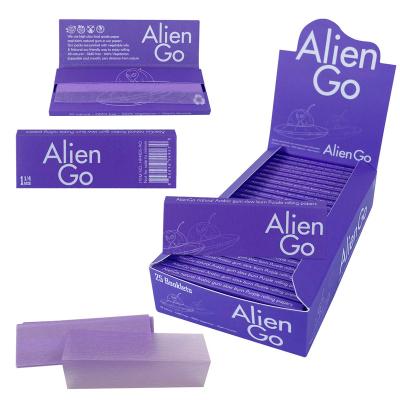 China Anticurl Design Your Own Logo HP4103-AO Alien Set 1 1-4 Size High Quality Colorful Purple Smoking Rolling Papers for sale