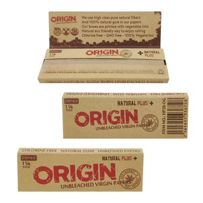 China Color Print Custom Your Own Design Natural Organic Arabic Brown Gum Origin Unbleached Smoking Rolling Papers for sale