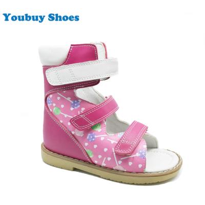 China Solid back import printing high solid leather sandal orthopedic shoes for children in order quantity wholesale for sale