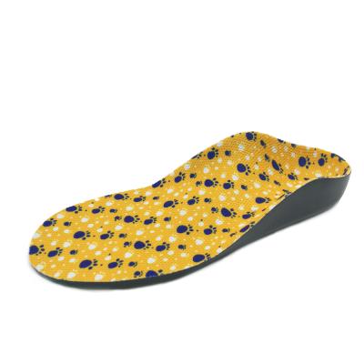 China Peel Kids Friendly Healthy Flat Foot Care Cloth High Arch Support PU Orthopedic Insoles For Kids for sale