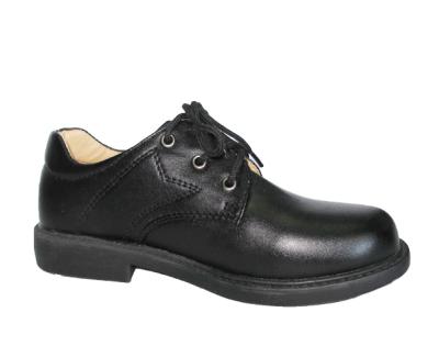 China Anti-slippery lace up black leather school shoes for kids teenager boys in Canton factory for sale