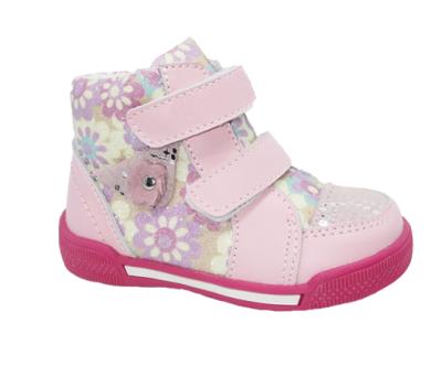 China Cute Printing Breathable Pink Flower Fashion Kindergarten Hook And Loop Babies Orthopedic Casual Healthy School Shoes Boot For Toddler for sale