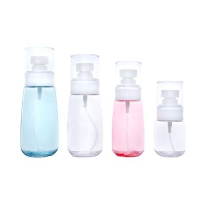 China Cosmetic Packaging 60ml 80ml 100ml Spray Bottle Air Pressure Bottle Plastic Colored Filter Water Transparent Spray Bottles for sale