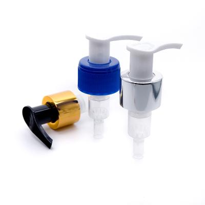 China Good Shape Face Cream Dispenser Non Refillable Liquid Pump For Boot , Gold Metal Lotion Pump for sale