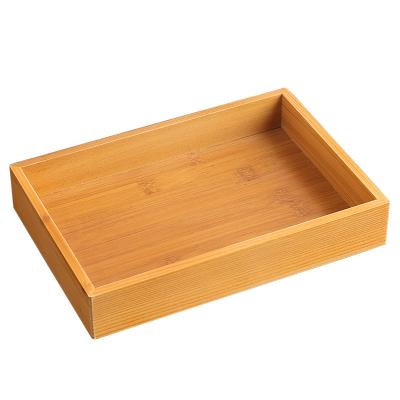 China Wholesale Retro Wooden Rectangular Desktop Succulent Tray Coffee Table Restaurant Storage Tray Large, Medium and Small for sale