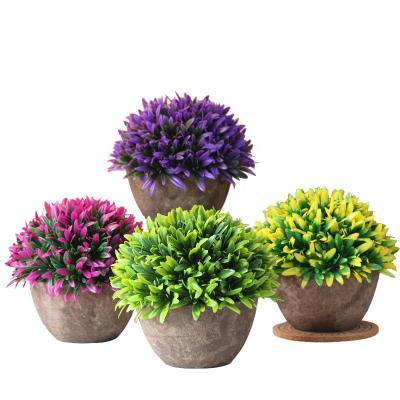 China Vintage Good Selling Retro Spherical Plastic Plants Bonsai Artificial Plants With Pots Living Room for sale