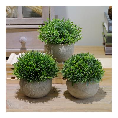 China Art Decor Fashion Plant Flower Plastic Artificial Flower Bonsai Home Decor With Pot for sale