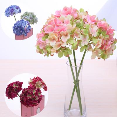 China Beautiful Seven-color High Quality Artificial Colorful Milan Hydrangea Silk Flower For Wedding Decoration for sale