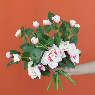 China Beautiful silk camellia wedding home wholesale colorful artificial flower bouquet plant decoration simulation flower for sale