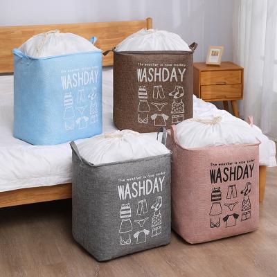 China Sustainable Foldable Wholesale Tray Desktop Decoration Storage Basket 75L Comforter Clothing Storage Basket for sale