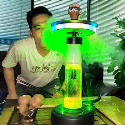 China Smoking Shisha Hookah Narguile Fashion Acrylic Led Shisha Single Hose Laser Led Rechargeable Hookah for sale