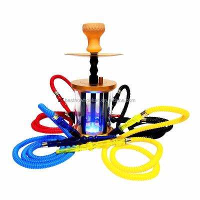 China Good Quality 1/2/3/4 Shisha Hookah Narguile Ahacrylic Pipes Led Shisha Aluminum Tool Smoking Smoking Hookah for sale