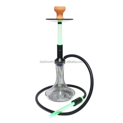 China Glow Hose Fashion Novelty Hookah Glow In The Dark Shisha Hose LED Handle New Design Hookahs For Bar for sale