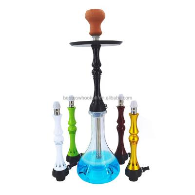 China Large Hookah K Shisha Russia Style Factory Wholesale Aluminum Clear Glass Nargile Hookah for sale