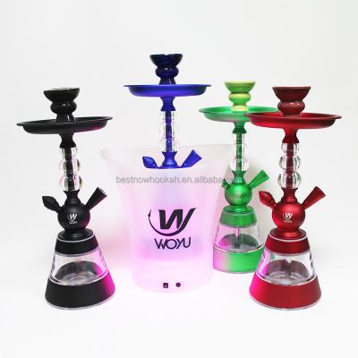 China Cheap Mini Size Hookah Set Aluminum Acrylic Base Colorful Chicha Shisha Mini Hookahs for sale