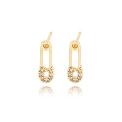 China Wholesale Wuzhou TRENDY Jewelry Fashion Hiphop Jewelry Zircon Diamond Lock Padlock Stud Earrings LS for sale