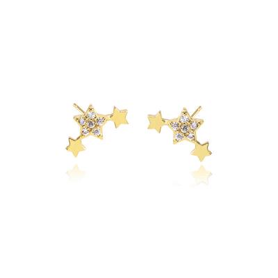 China Fashion jewelry 18k gold CLASSIC wholesale earrings Wuzhou LS small star earrings stud for women for sale