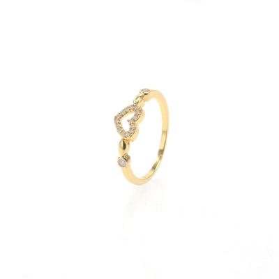 China Wuzhou LS FASHION Jewelry Wholesale New Fashion Brass Gold Plated Lacie Heart Rings Women Eternity Ring for sale