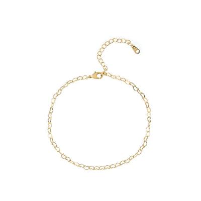 China Hiphop Wuzhou LS Jewelry Wholesale Fashion 18k Gold Heart Link Chain Hot Selling Anklet For Women for sale