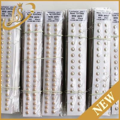 China Made freshwater pearl earring A.C.A. half hole pearl to lead to earring natural pearl price for sale