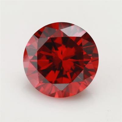 China Wuzhou LS Jewelry Factory Garnet Color Set or Stone High Quality Round Cubic Zirconia Fire Gems Wholesale for sale