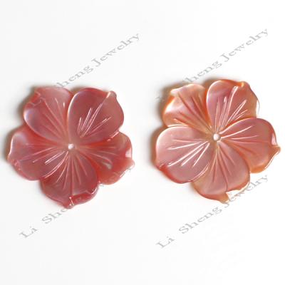 China Wuzhou LS Freshwater Jewelry Wholesale Single Pearl Flower Form Shell Beads White Shell Flower for sale