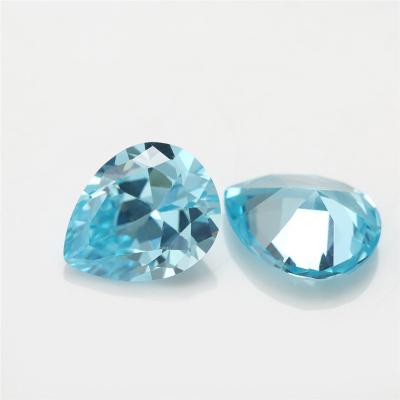 China Skyblue CZ Pear Cut Zircon Heat Resistant Zircon Gemstone for sale