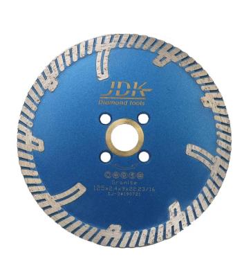 China Continuous Granite 5 Inch Turbo Diamond Blade For Granite Wet /Dry Rim Continuous Diamond Cutting Disc With 22.23mm Shaft for sale