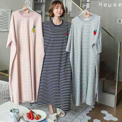 China Piyama Wanita Murah Baju Daster Wholesale Cute Pajamas Stripe Pajamas Robe Hot Fashion Sleep Wear Nightgown Robe QUICK DRY for Women for sale