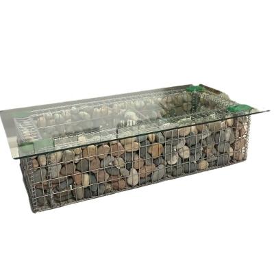 China Corrosion Resistance New Arrival Creative Design Welded Gabion Table Made From Galvanized Iron Wire Mesh for sale