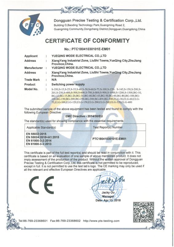 CE - Yueqing Wode Electrical Co., Ltd.