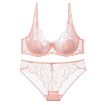 China INTIFLOWER 2022 QUICK DRY wholesale customized breathable lace lingerie women bra panties set two piece bra and panties for sale